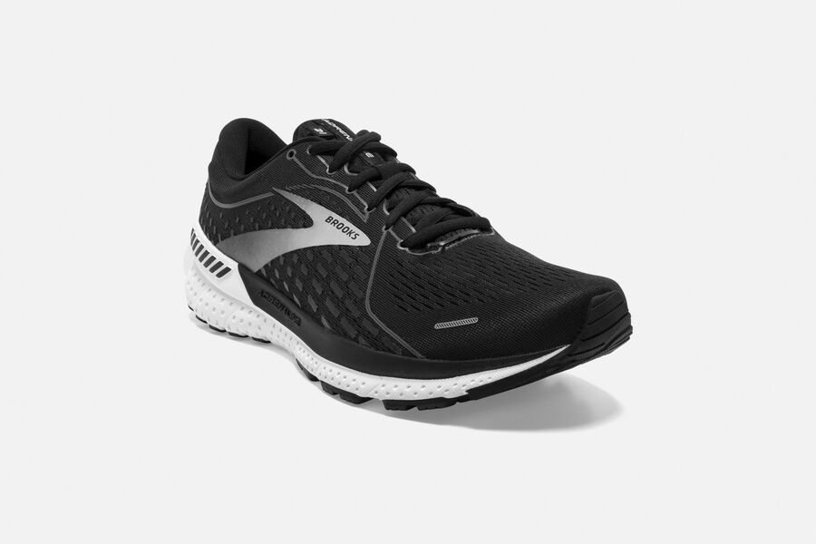 Brooks Running Shoes Mens Black/White - Adrenaline GTS 21 Road - 2045-LXTKN